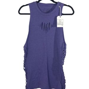 #ICUTVEGAS Purple Sleeveless Cut Tee SZ S/M